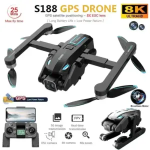 S188 GPS Drone – 8K Camera, Dual Lens, Brushless, 2KM Range