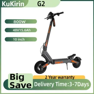 KuKirin G2 Electric Scooter – 800W, 48V 15.6Ah, 10” Tires, Foldable