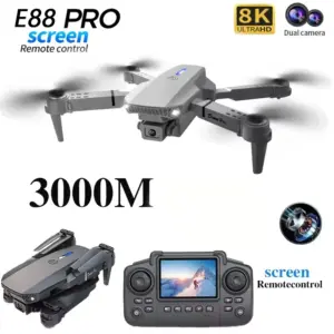 E88 Pro 8K Camera Drone with Dual Camera & Remote Display – Foldable Quadcopter