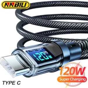 NNBILI 100W USB-C Cable with LED Display – Fast Charging