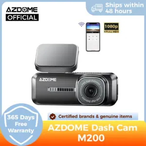 AZDOME M200 Car Dash Cam – 2K Video, WiFi App, Parking Mode